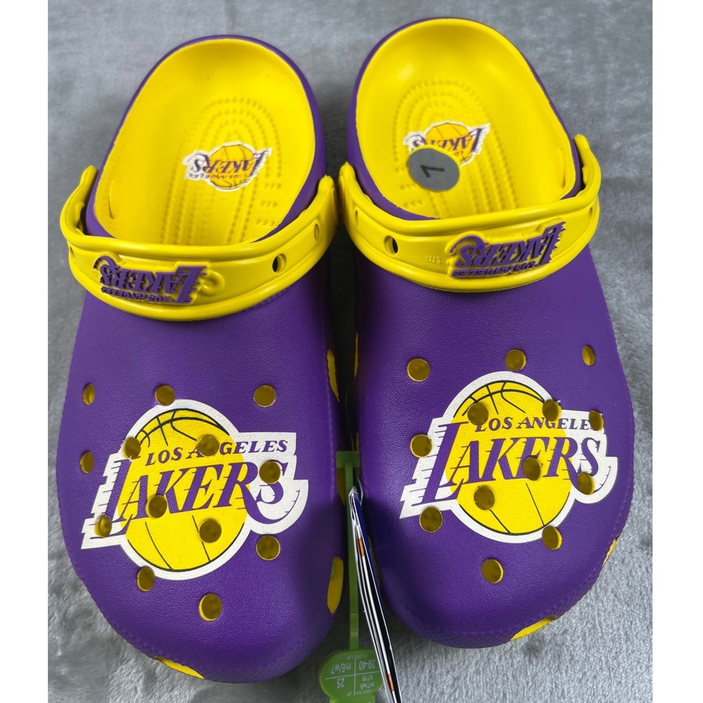 Crocs NBA Los Angeles Lakers Classic Clogs Purple Gold Mens 7 Womens 9 NWT